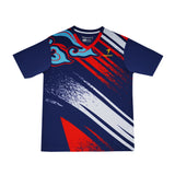 Badminton T-shirt - Flypower Mandalawangi 13 Navy/Skyblue Unisex - SportYouUp Danmark
