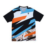 Badminton T-shirt - Flypower RINJANI 12 Black/Skyblue Unisex - SportYouUp Danmark