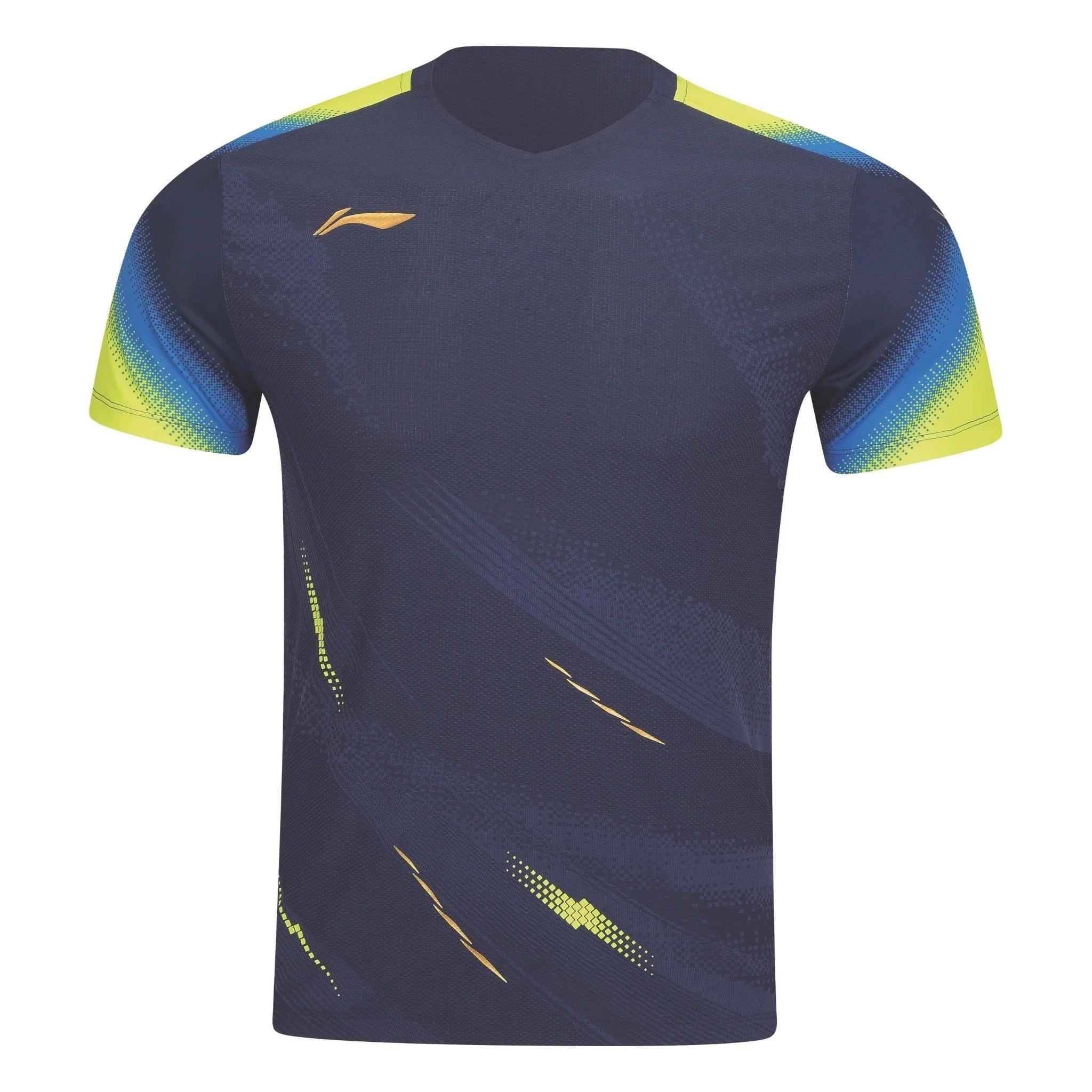 Li-Ning Badminton T-Shirt - Li-Ning Float Dark Blue Unisex - SportYouUp Danmark