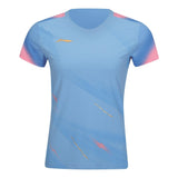 Li-Ning Badminton T-Shirt - Li-Ning Float Light Blue Women - SportYouUp Danmark