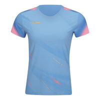 Li-Ning Badminton T-Shirt - Li-Ning Float Light Blue Women - SportYouUp Danmark